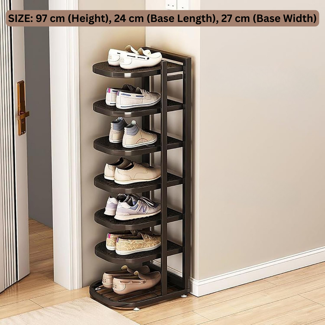 HOMERO 7 Tier Glossy Black Modern Multi-Purpose Storage Rack