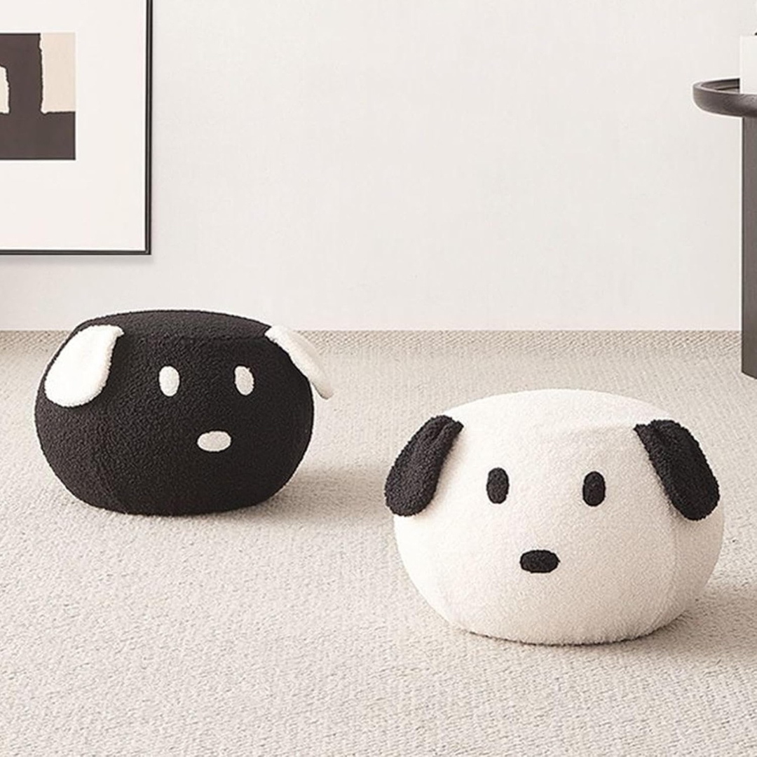 HOMERO Animal Shaped Footstool with Padded Plush Seat