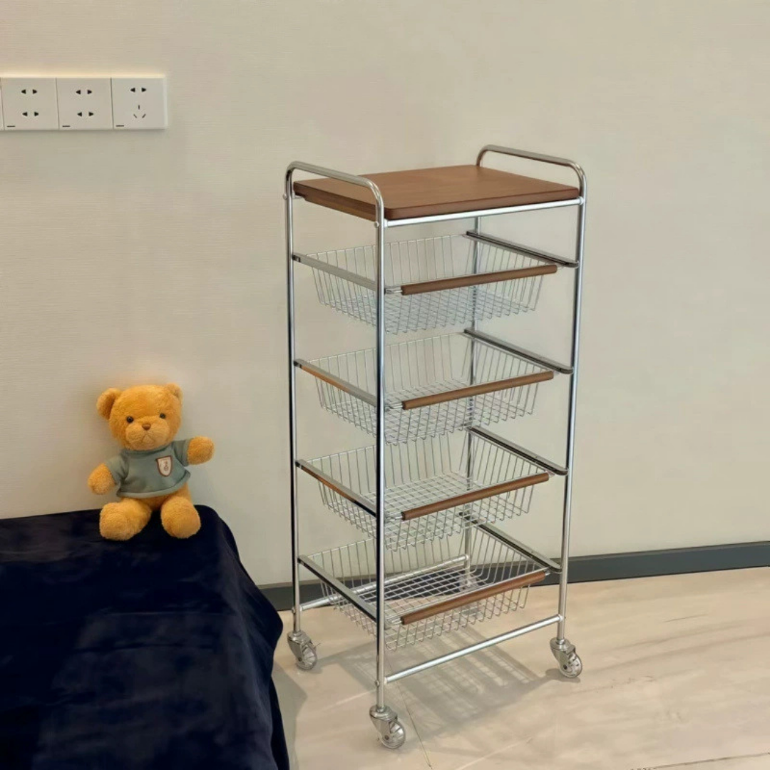 HOMERO Multi Tier Rolling Utility Storage Cart with Wheels - 5 Layer