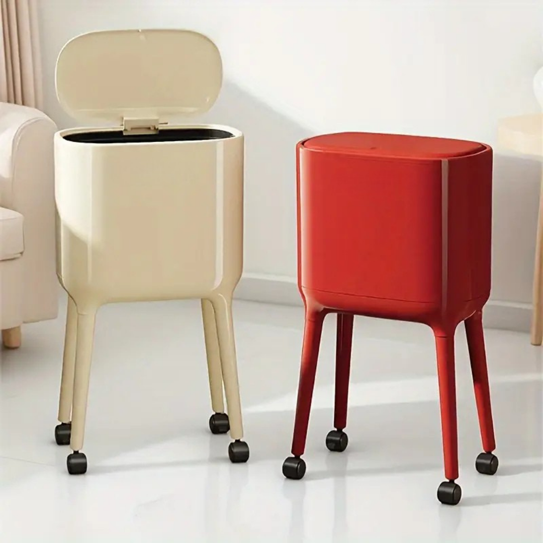 HOMERO Nordic Style High Foot Push Lid Trash Can - 16L