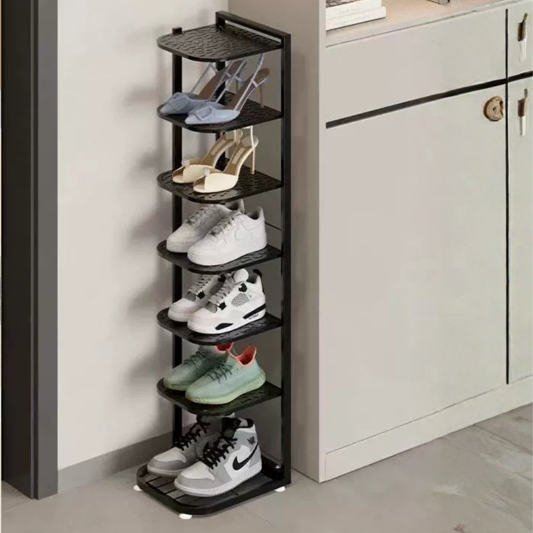 HOMERO 7 Tier Glossy Black Modern Multi-Purpose Storage Rack