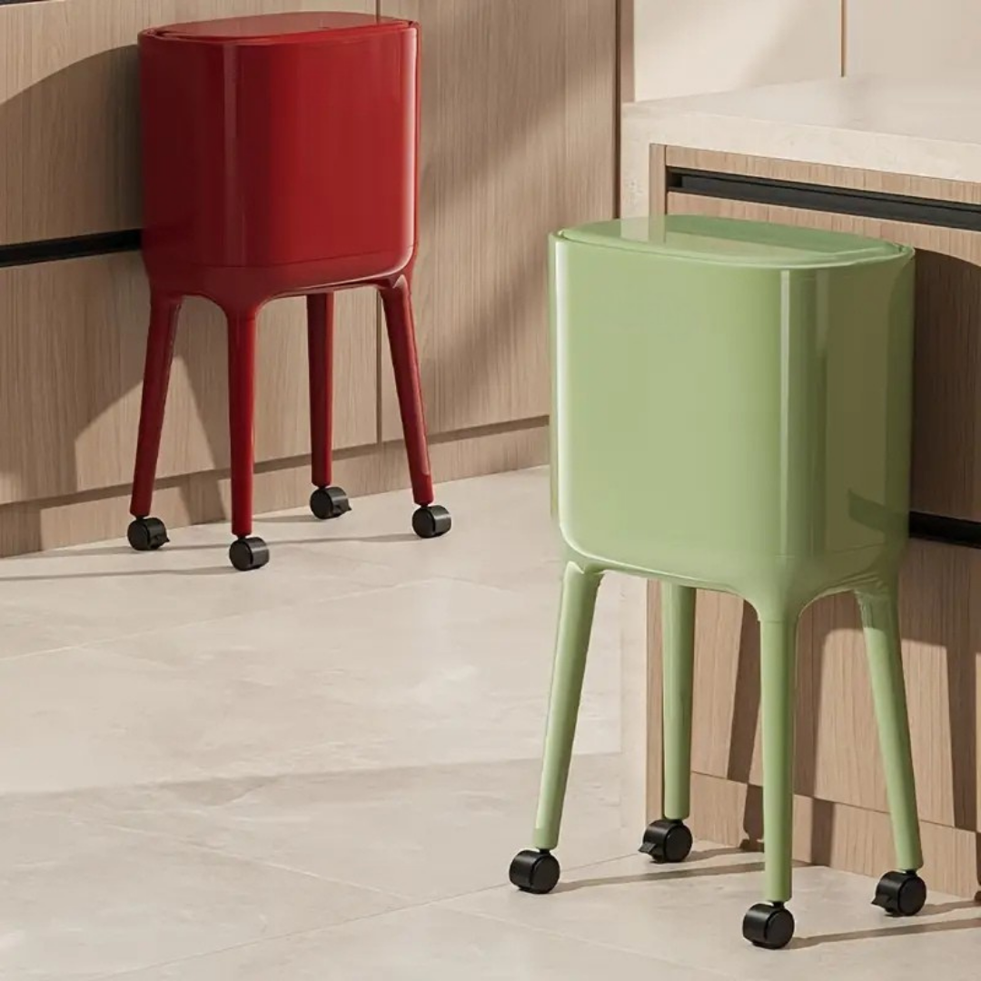 HOMERO Nordic Style High Foot Push Lid Trash Can - 16L