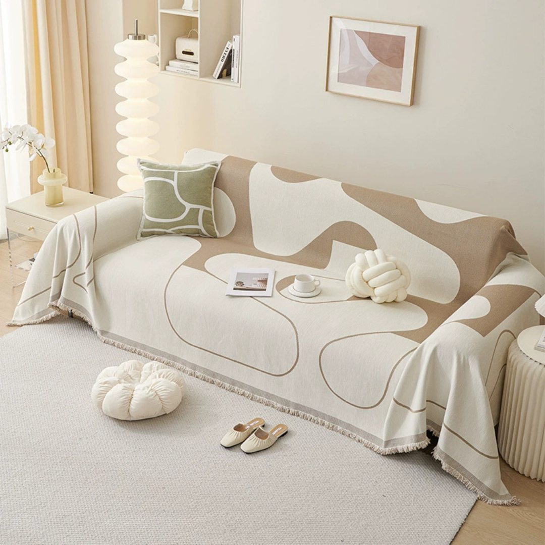 Unique Pattern Chenille Fabric Luxury Reversible Sofa Throw Cover