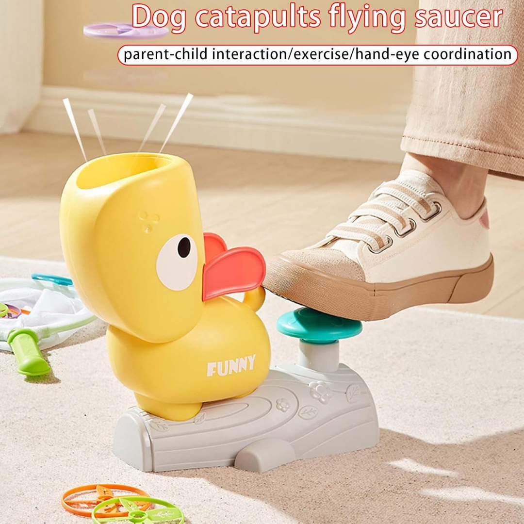 Homero Flying Disc Launcher Interactive Play Toy Duck Set