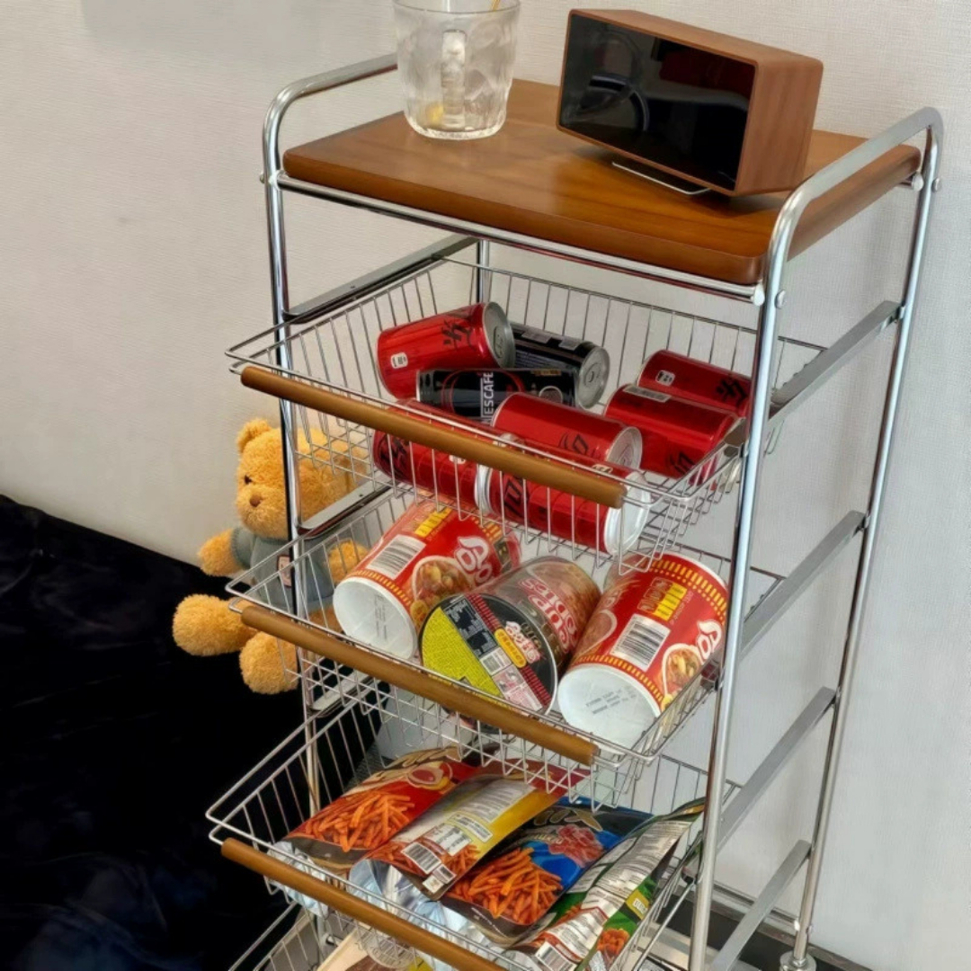 HOMERO Multi Tier Rolling Utility Storage Cart with Wheels - 5 Layer