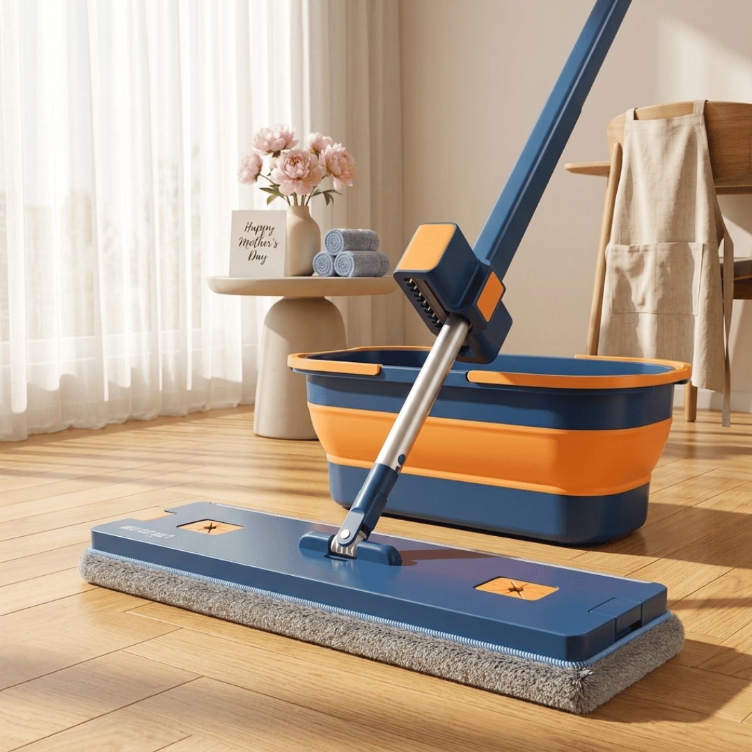 Homero 360° Self Cleaning Microfiber Floor Mop with Folding Bucket Set