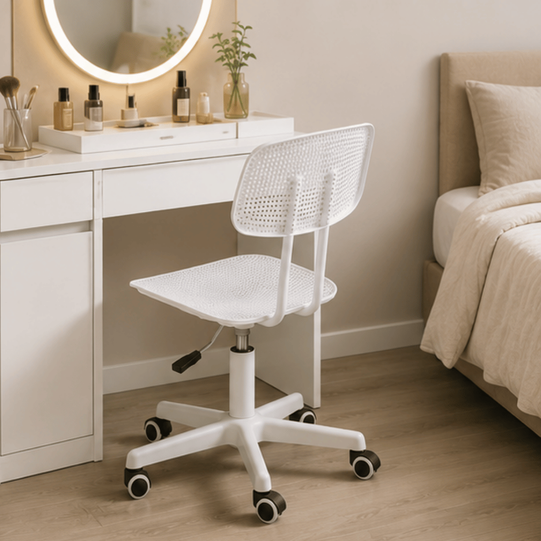 Ergonomic Armless Swivel Office Chair with Breathable Seat