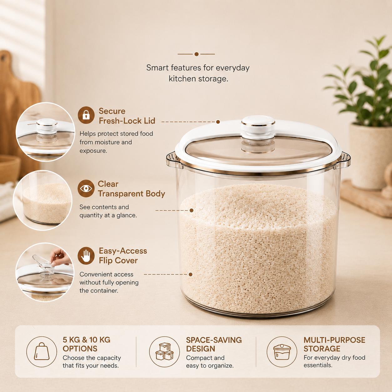 Homero Multi-Functional Fresh Lock Storage Bucket with Secure Lid
