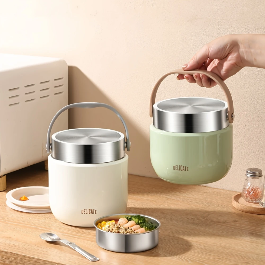 304 Stainless Steel Vacuum Insulated Food Jar with Leak-Proof Lid (1200ml)
