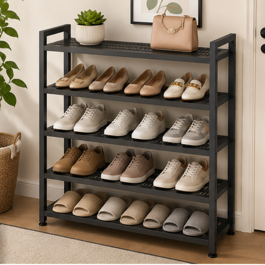 5-Layer Shoe Organizer Rack with Sturdy Carbon Steel Frame