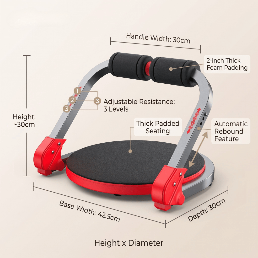 Adjustable Full Body Abdominal Workout Machine with Automatic Rebound