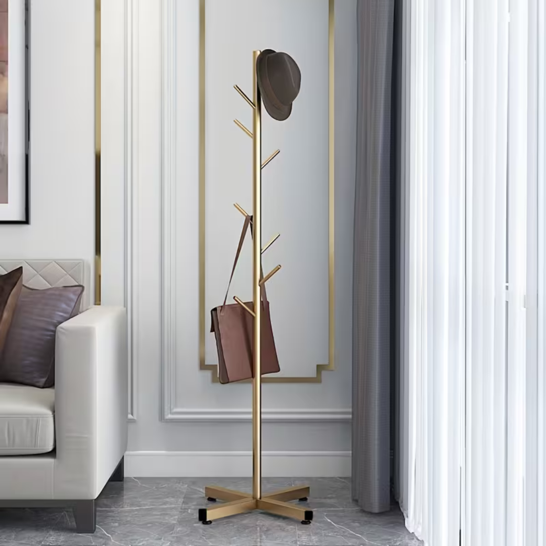 Heavy Duty Freestanding Coat Stand Metal Clothes Hanger - 8 Hooks 167 cm
