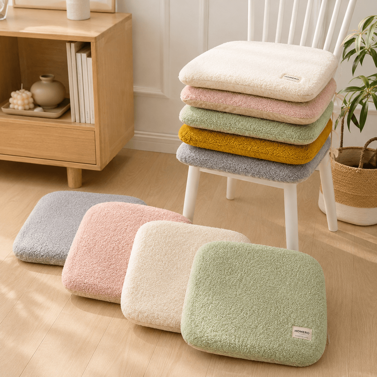 Homero Comfortable Memory Foam Seat Pad with Anti-Slip Base
