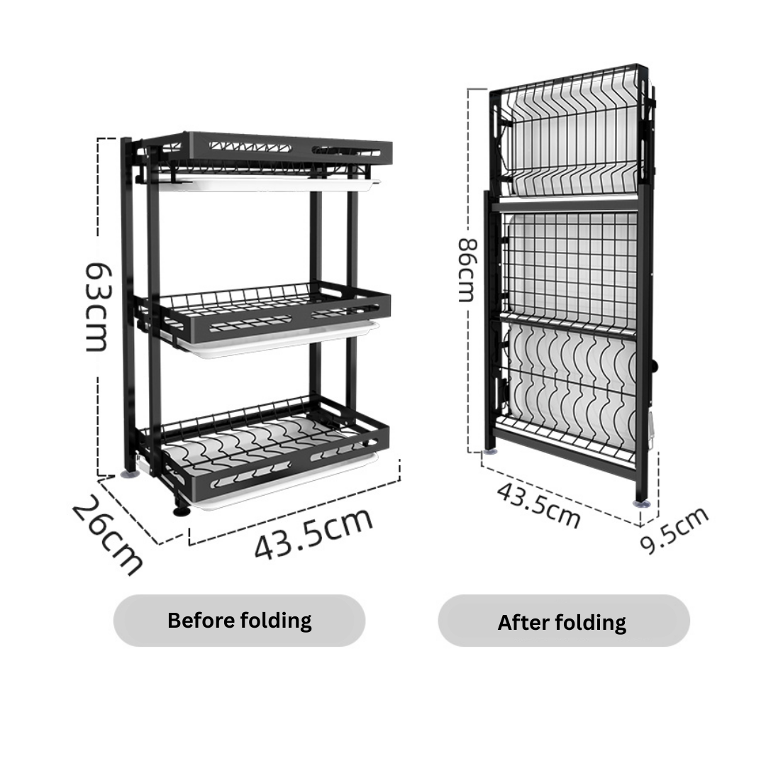 Homero 3-Layer Stainless Steel Foldable Dish Drying Rack