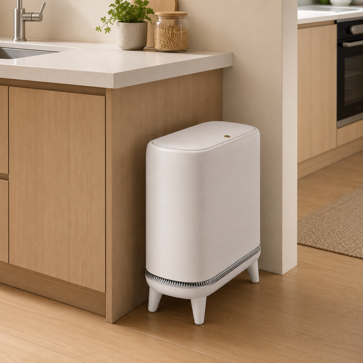 Homero Narrow Press-Top Space-Saving Slim Design Trash Can - 12.5L