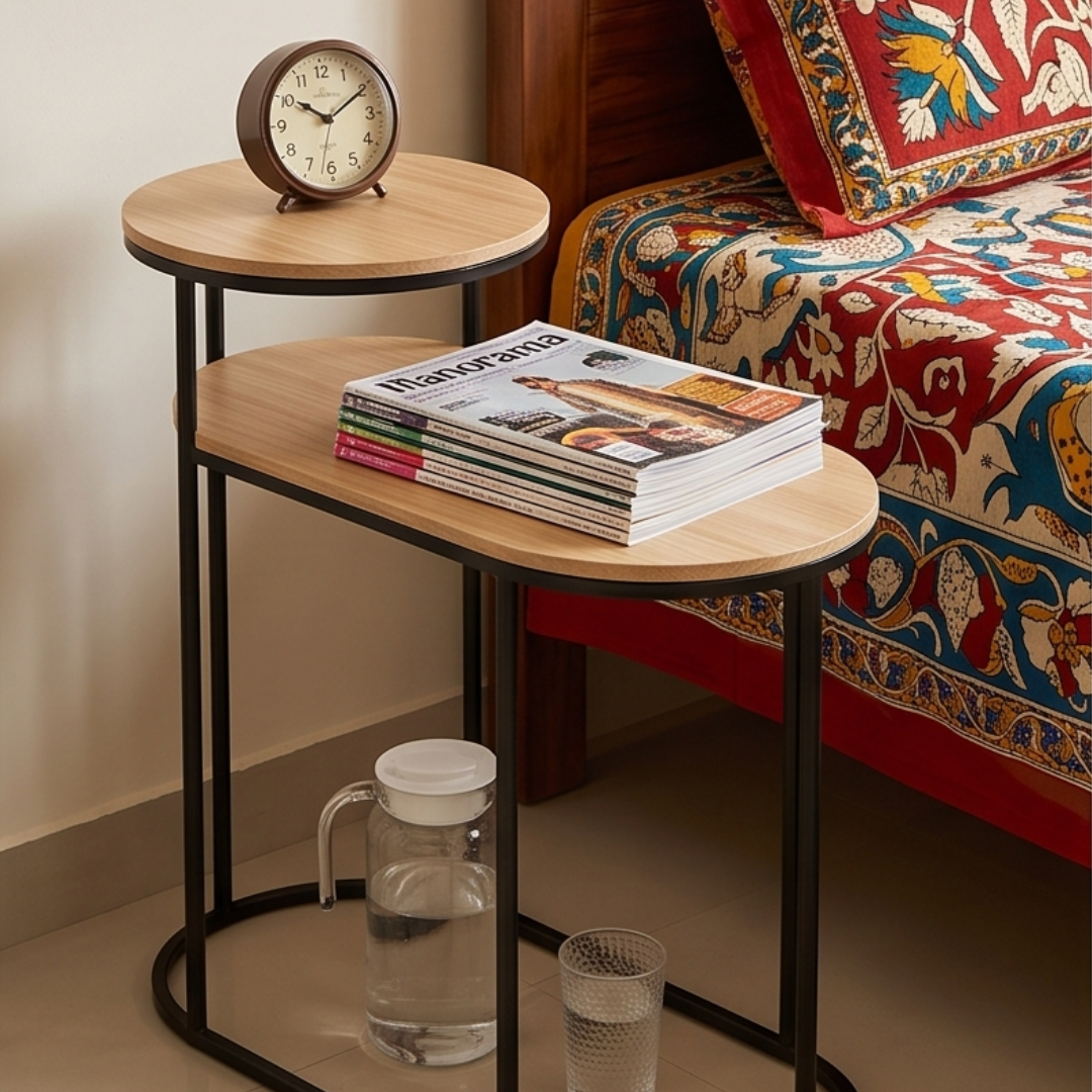 2 in 1 Modern Space Saving Two Tier Side Table
