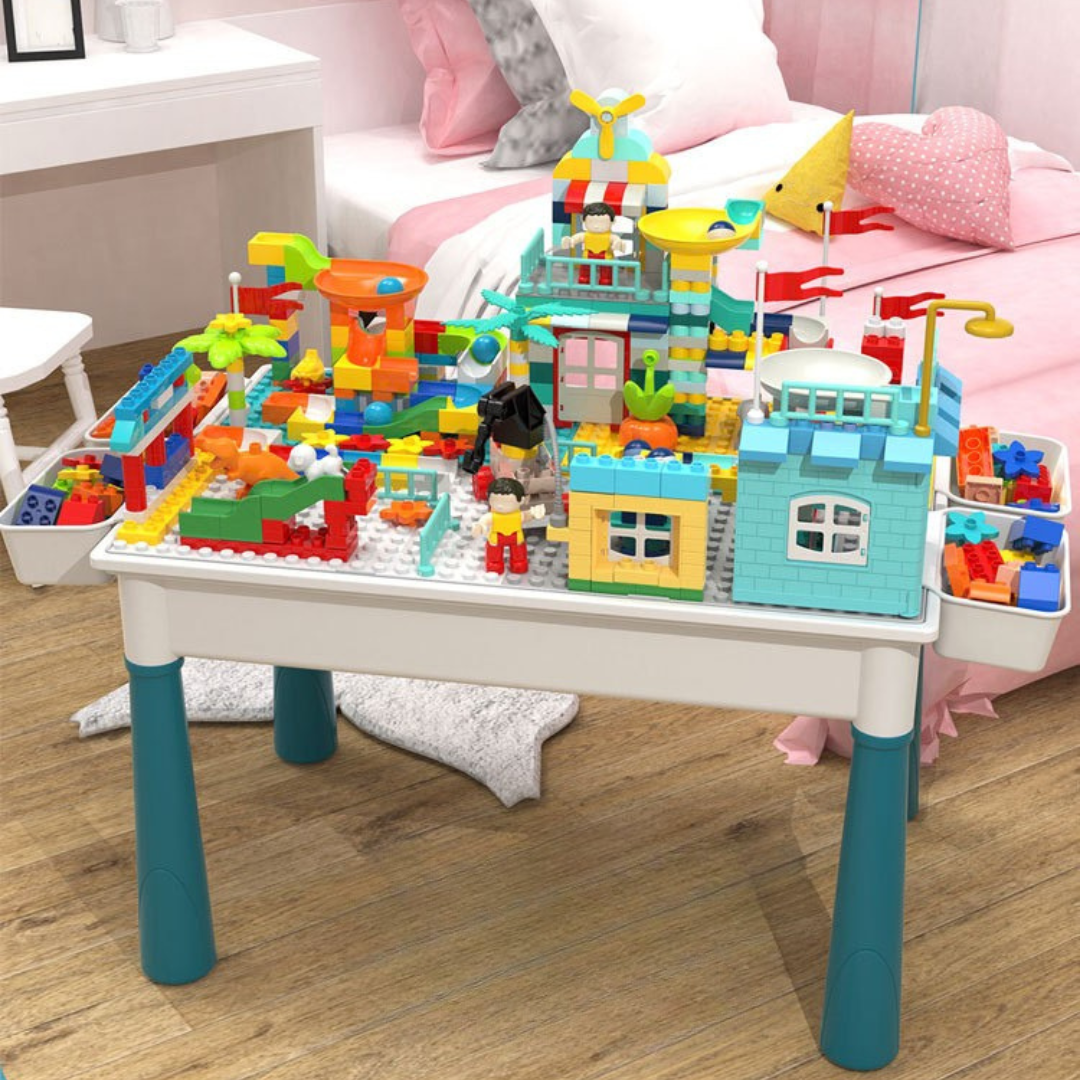 Multi Purpose Kids Activity Table Study Desk Building Block Play Set