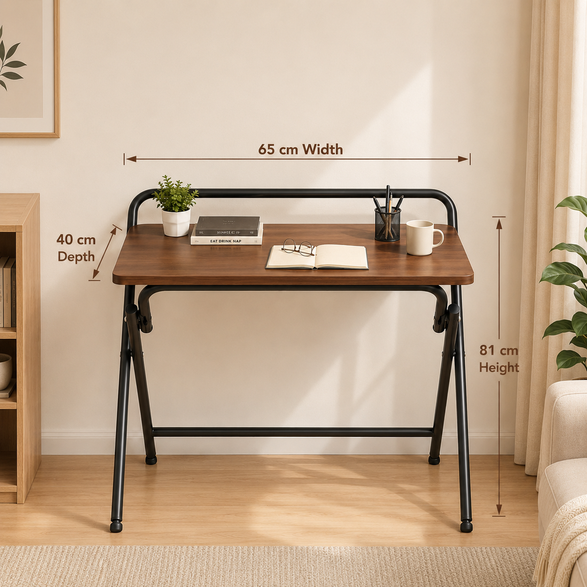 Portable Foldable Office and Study Table with Adjustable Feet