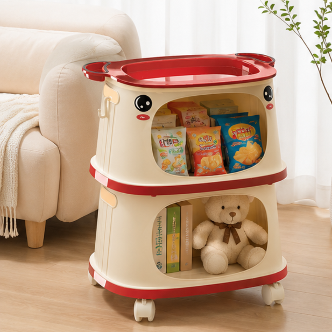 Cute Cartoon Multipurpose Storage Rack with Wheels