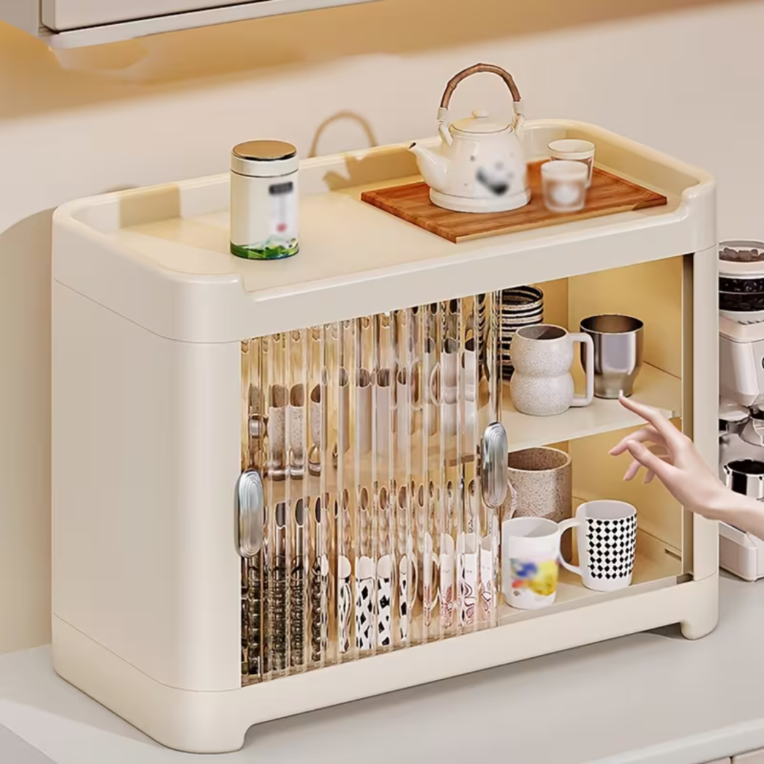 Multi Purpose Storage Cabinet with Transparent Sliding Door