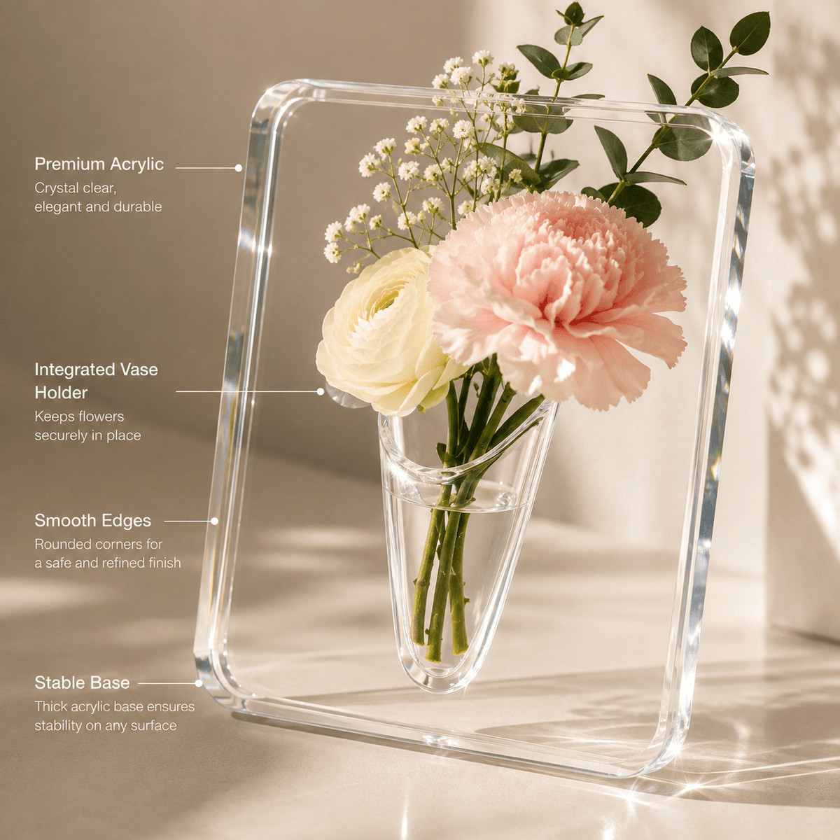Decorative Modern Vase Floral Arranger for Home and Office Decor