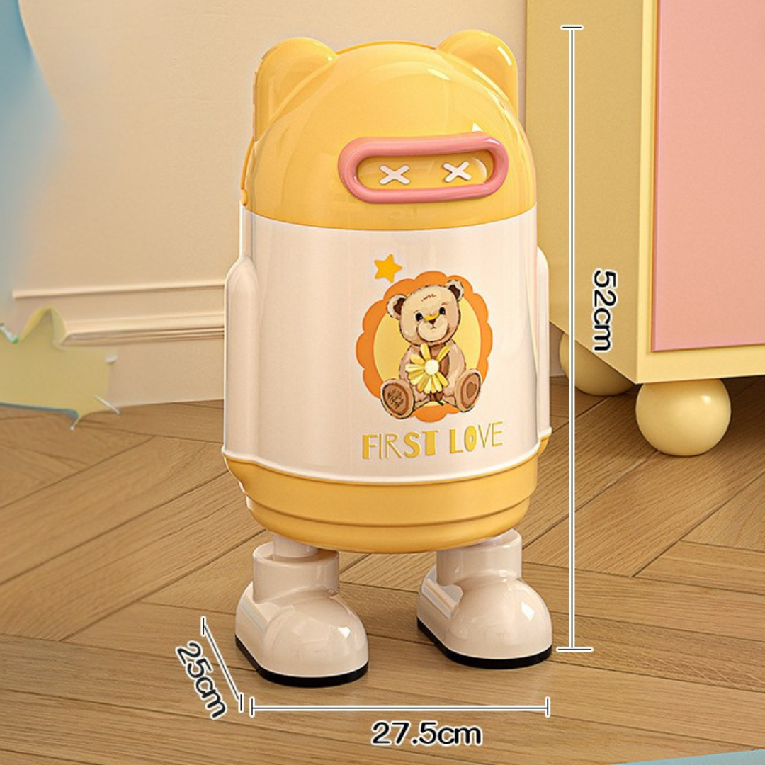 HOMERO Cute Sliding Lid Dustbin with Double Barrel Design – 12L Capacity