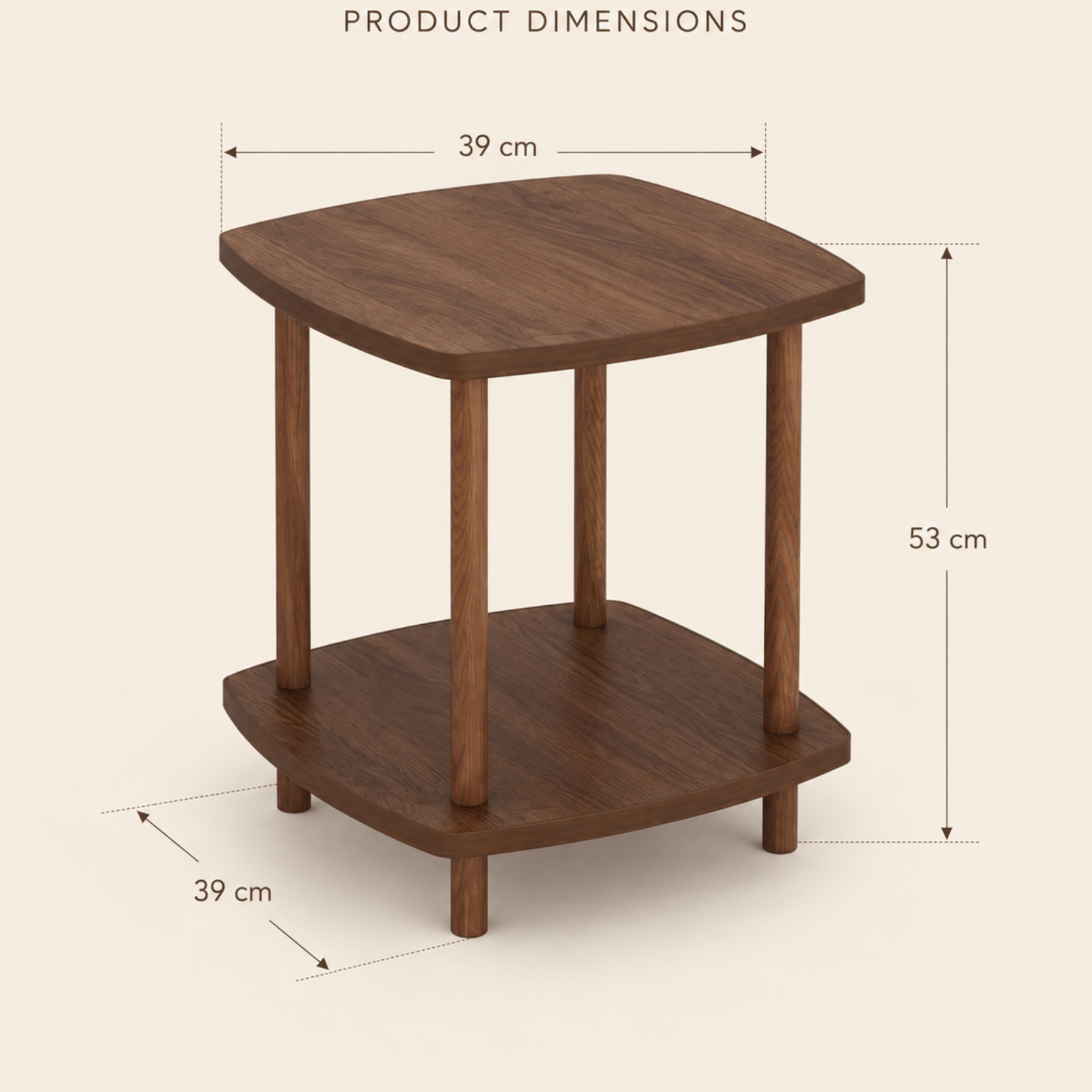 Multipurpose Wooden Corner Side Table
