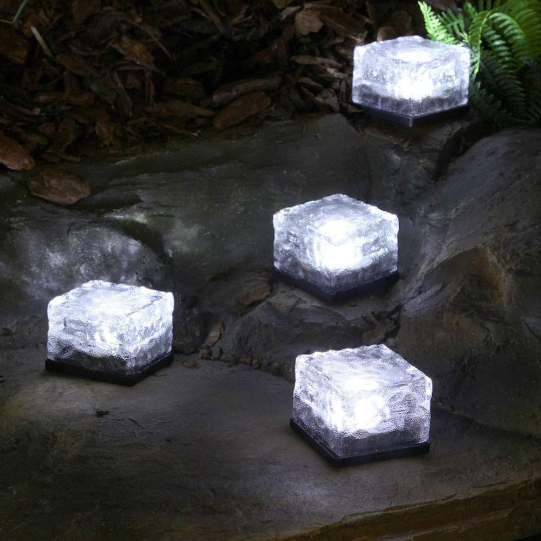 Homero Solar Crystal Brick Light Outdoor Glass Stone