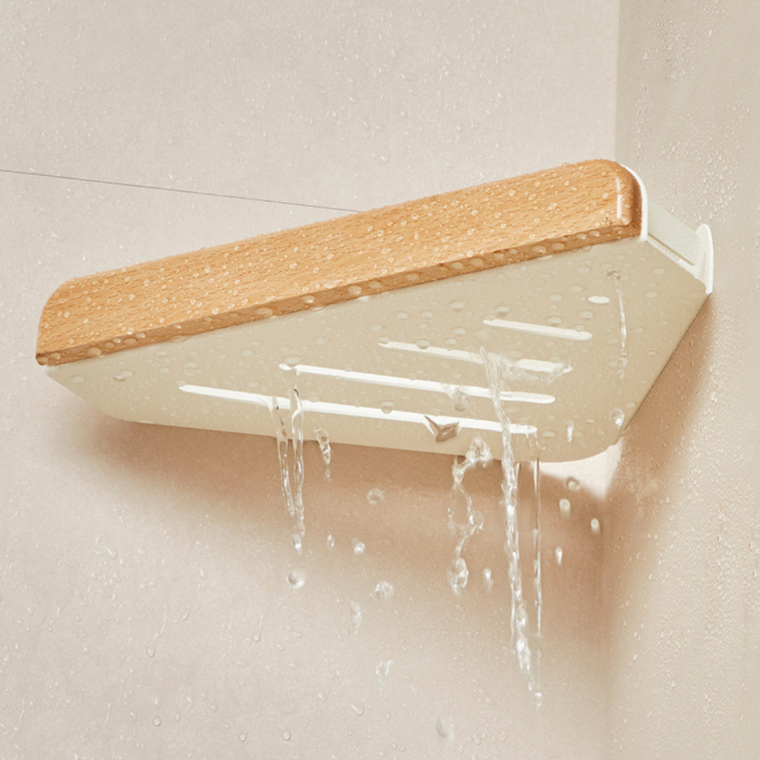 Premium Wood Bathroom Corner Storage Organizer