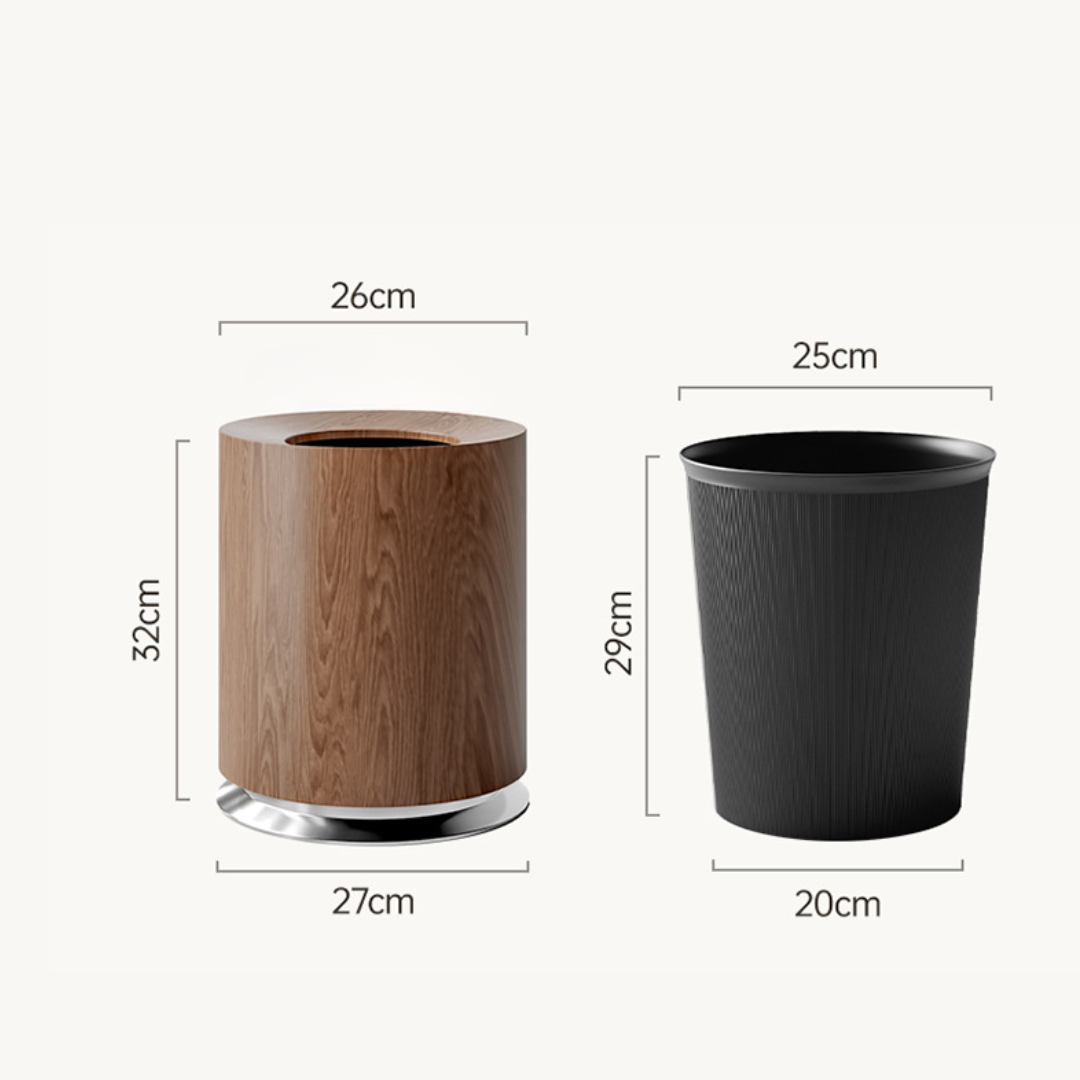 Luxury Wood Grain Trash Can