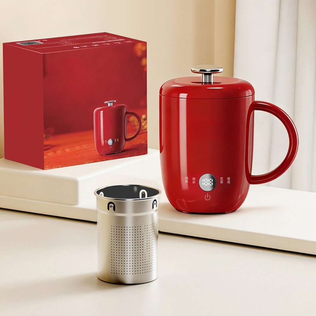 Portable Electric Water Heating Cup with Tea Infuser - 600ml Capacity