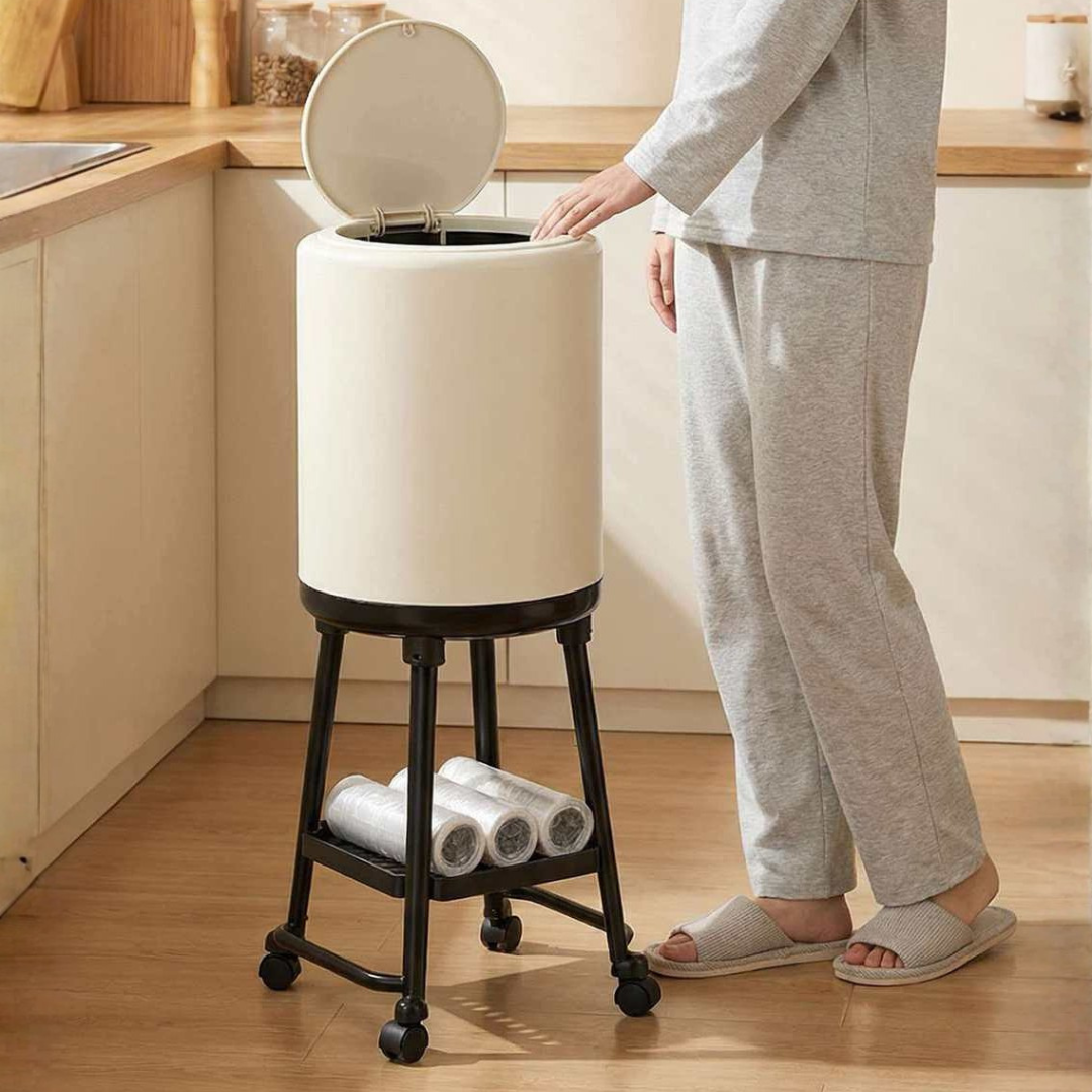 Multipurpose Kitchen Waste Bin with Flip Cover and 360° Wheels