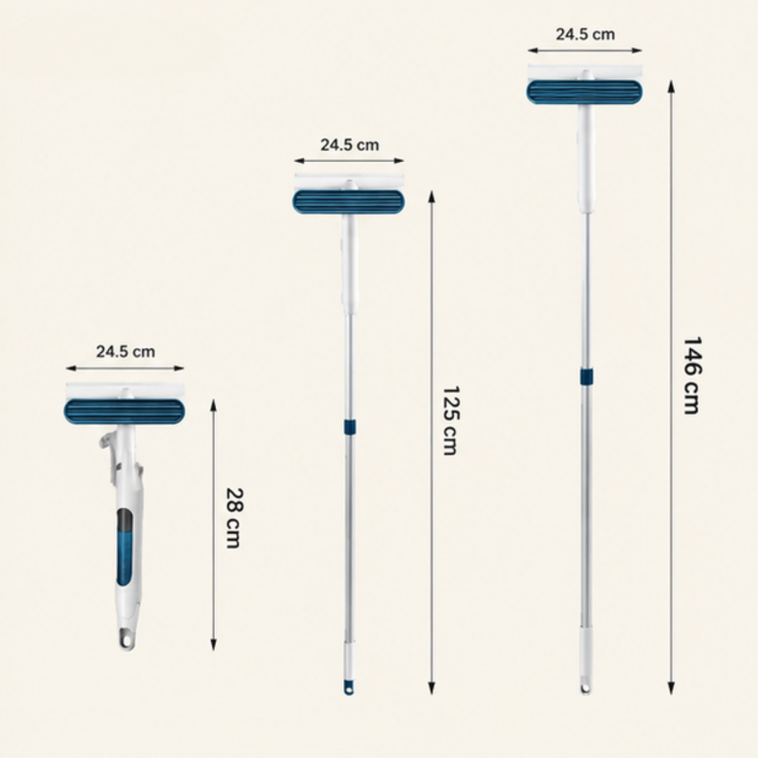 Telescopic Cleaning Squeegee Spray Wiper with Silicone Blade Microfiber Mop