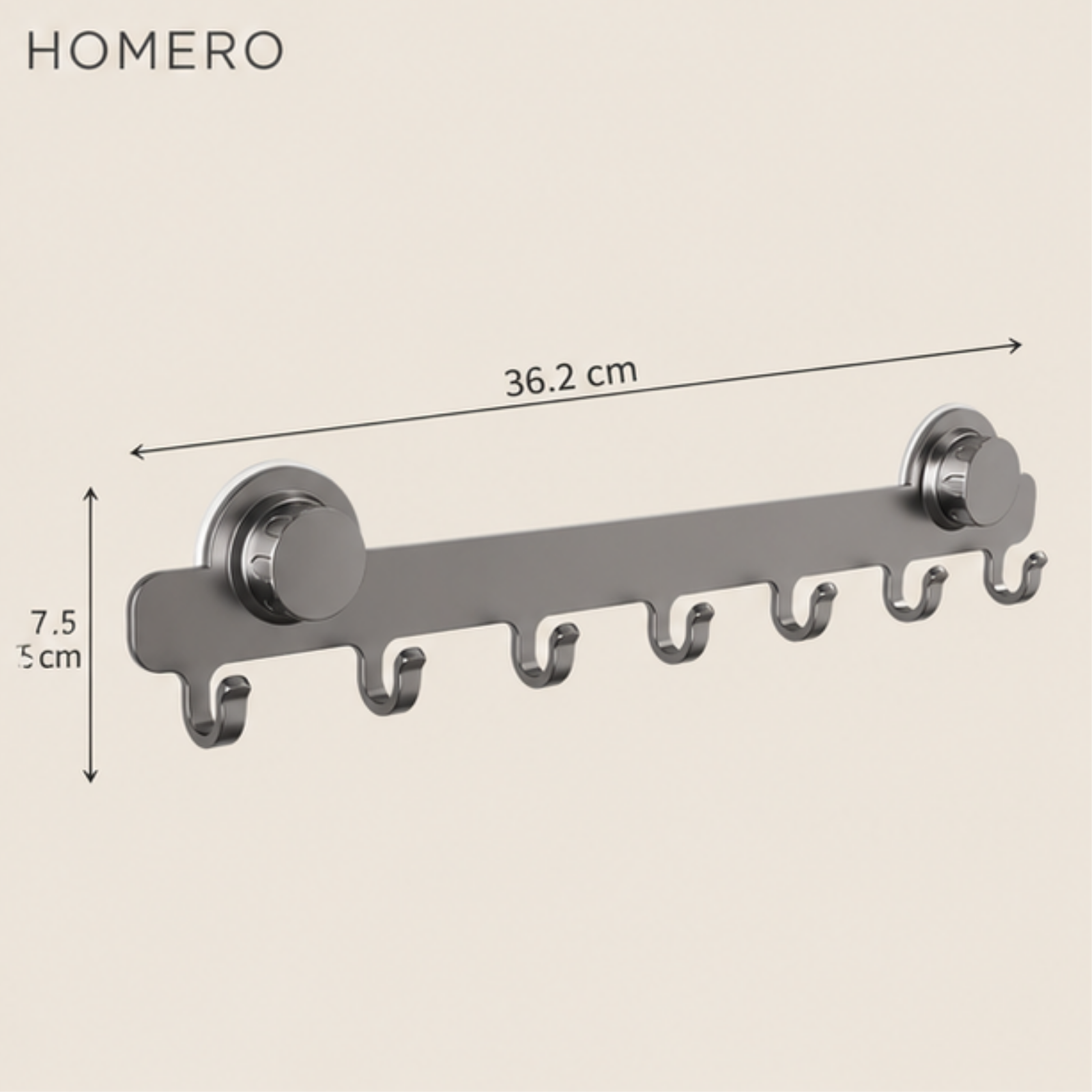 Premium Carbon Steel Suction Cup Multi Hook Organizer