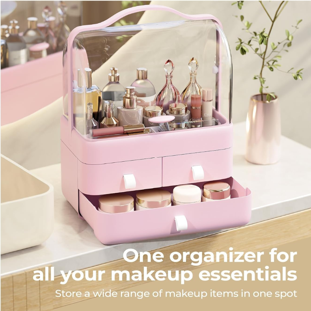 Multi Purpose Makeup & Skincare Organizer Box with Carry Handle
