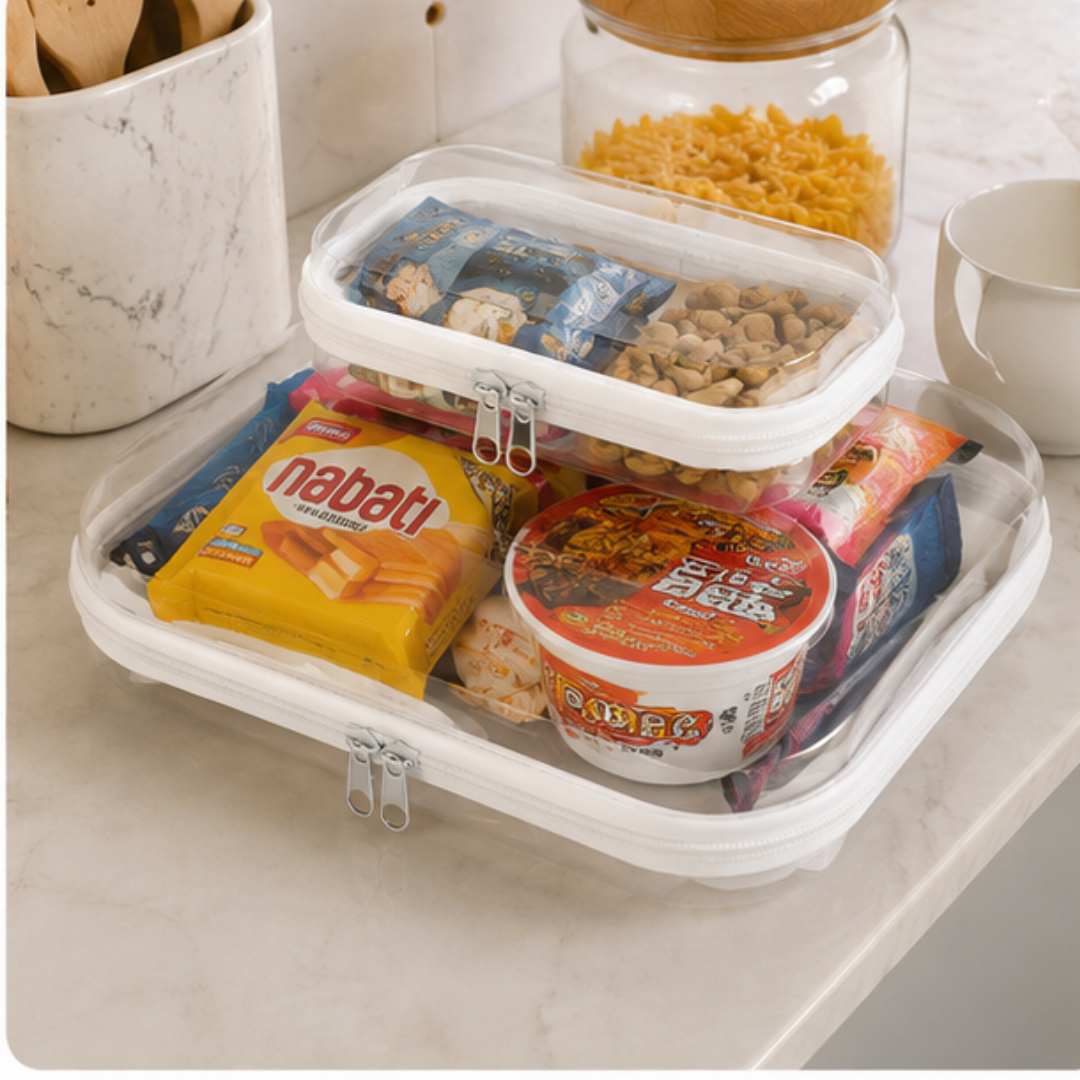 Transparent Hard Shell Zipper Organizer Bags (Set of 3)
