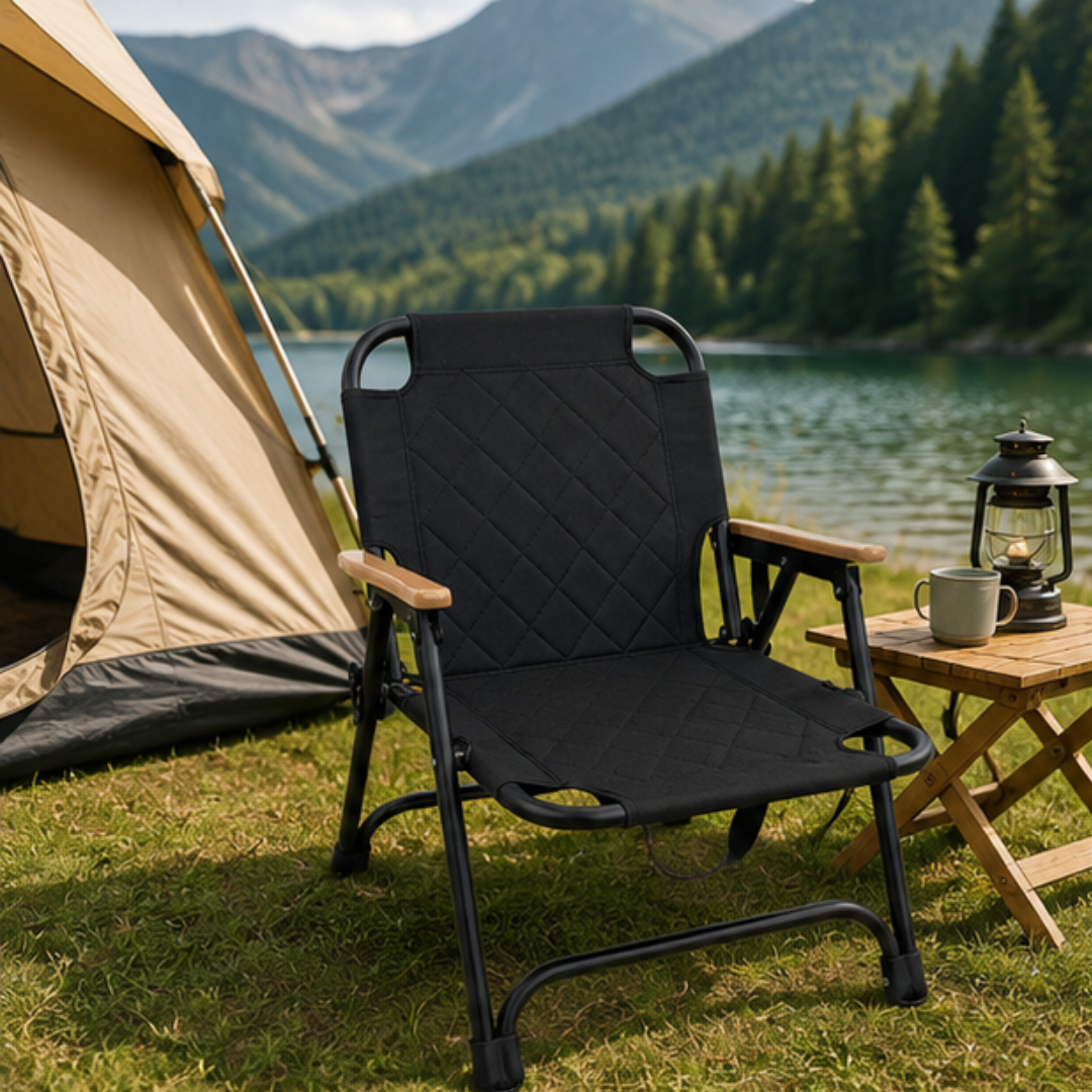 Ergonomic Folding Wide Padded Comfortable Camping Chair
