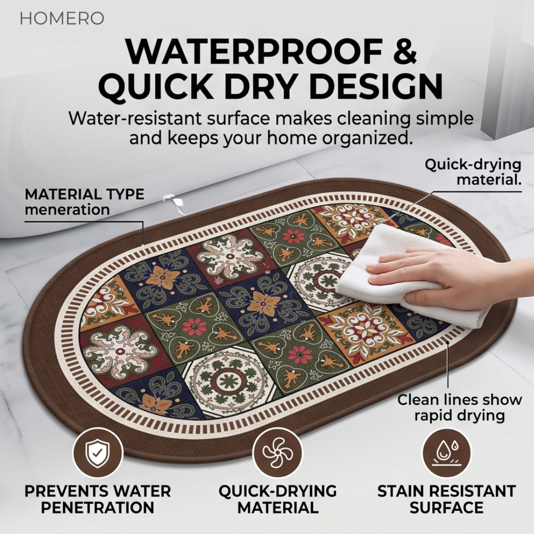 Quick Dry Water Resistant Anti Skid Floor Mat