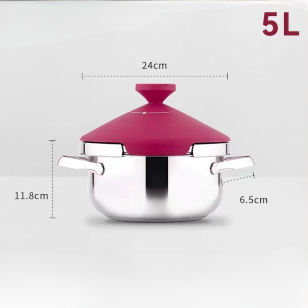 Multi-Purpose Stainless Steel Pressure Cooker with 360° Smart Rotating Lid