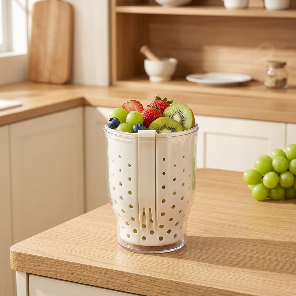 Multi Functional Travel Fruit Storage Cup With Fork - 760ML Capacity