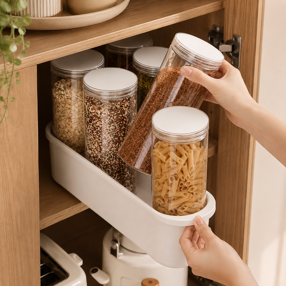 Multi Section Moisture Proof Transparent Storage Jar