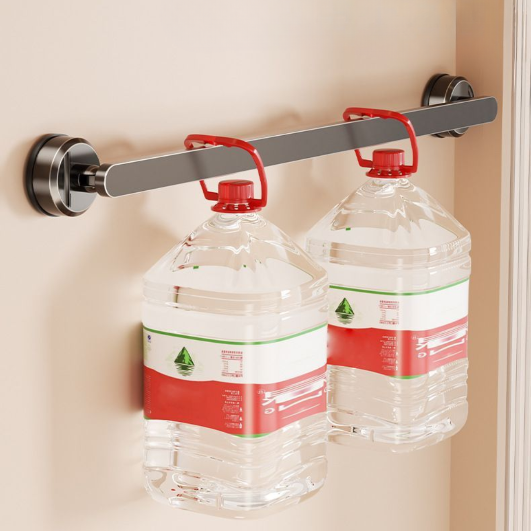 No-Drill Hanging Rod with Adjustable Rotating Suction Cup