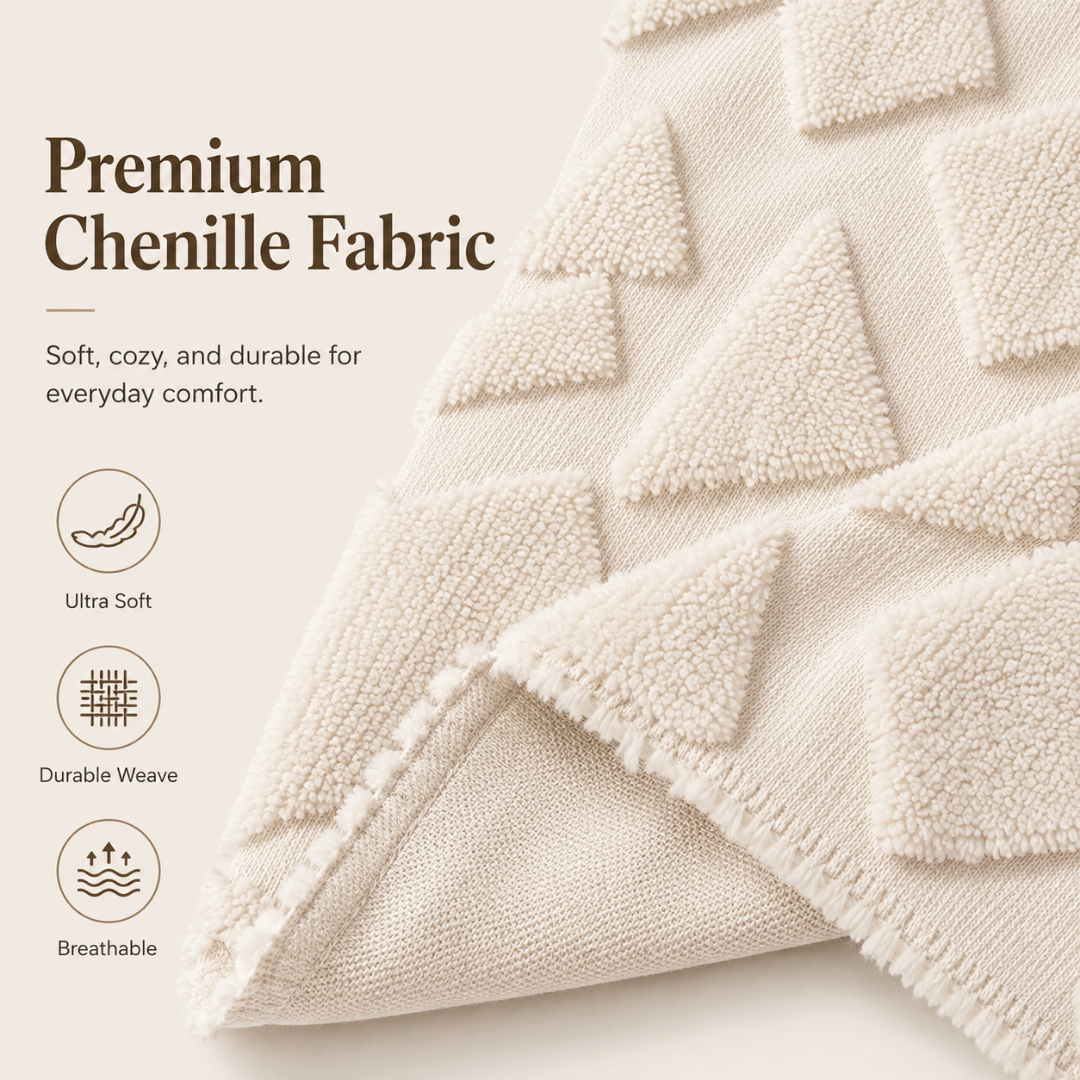 Diamond Pattern Elegant Reversible Chenille Fabric Throw Sofa Cover