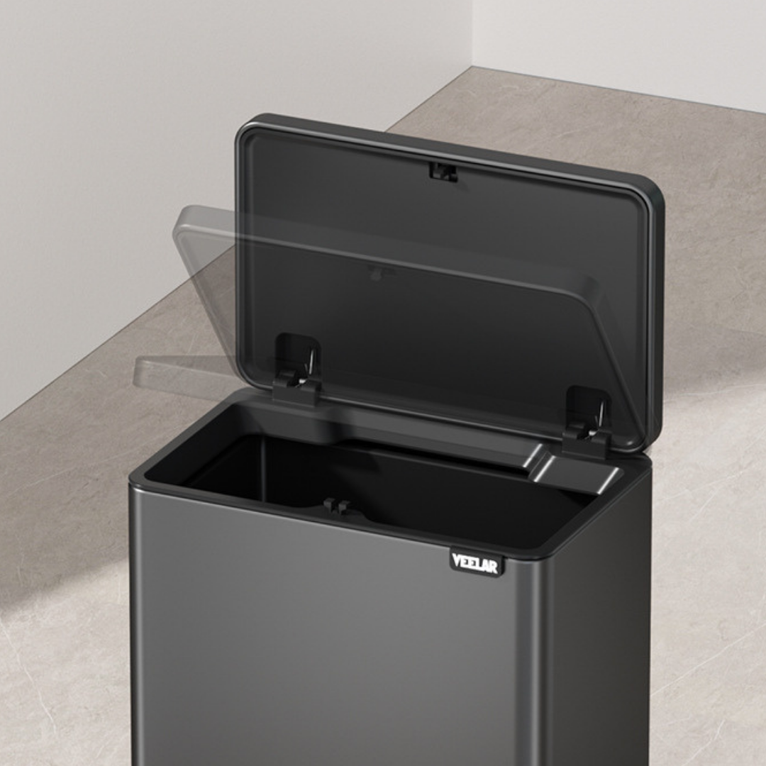 HOMERO Slim One-Press Lid System Dual Bucket Dustbin - 7L Size