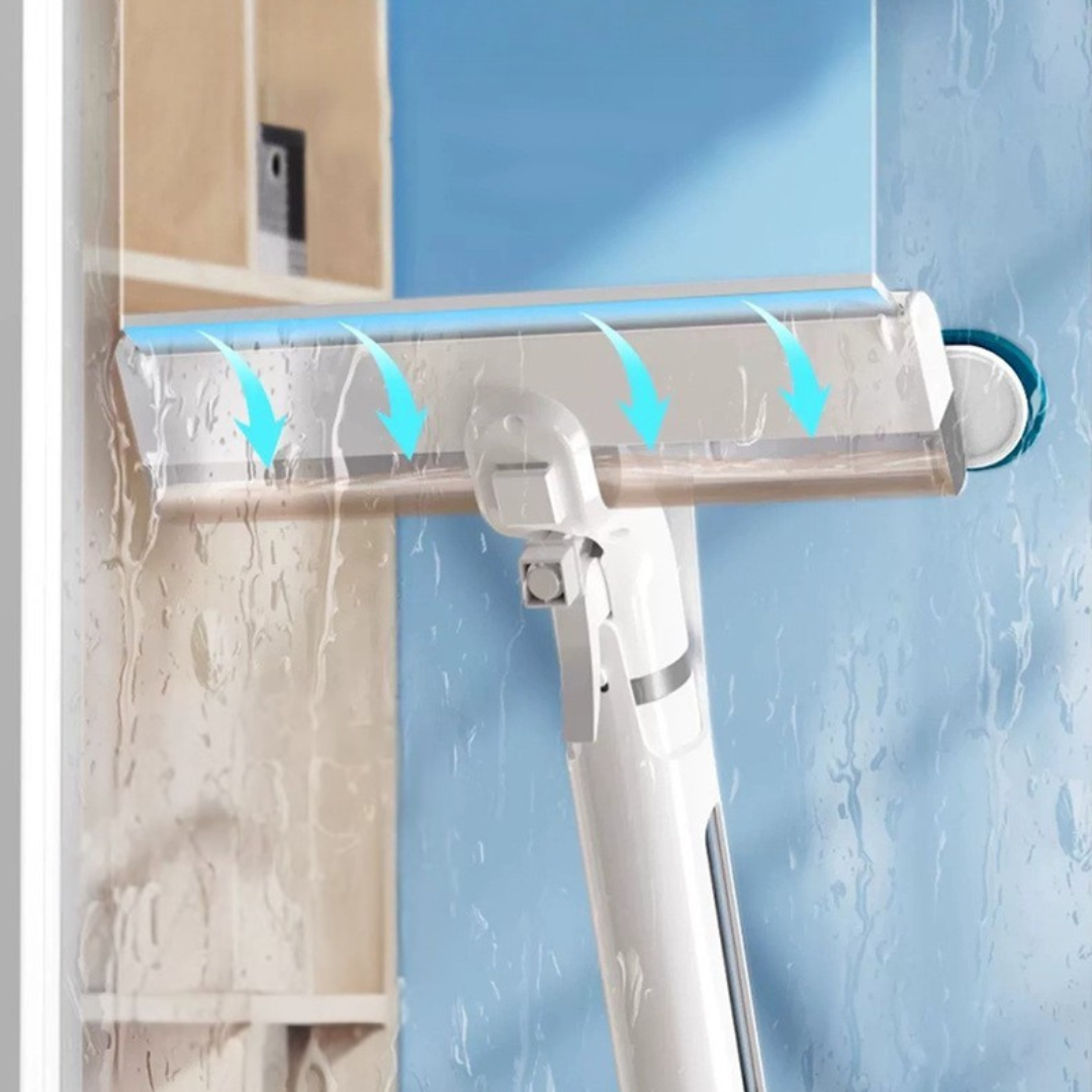 2 in 1 Window Glass Cleaning Wiper with Spray Bottle