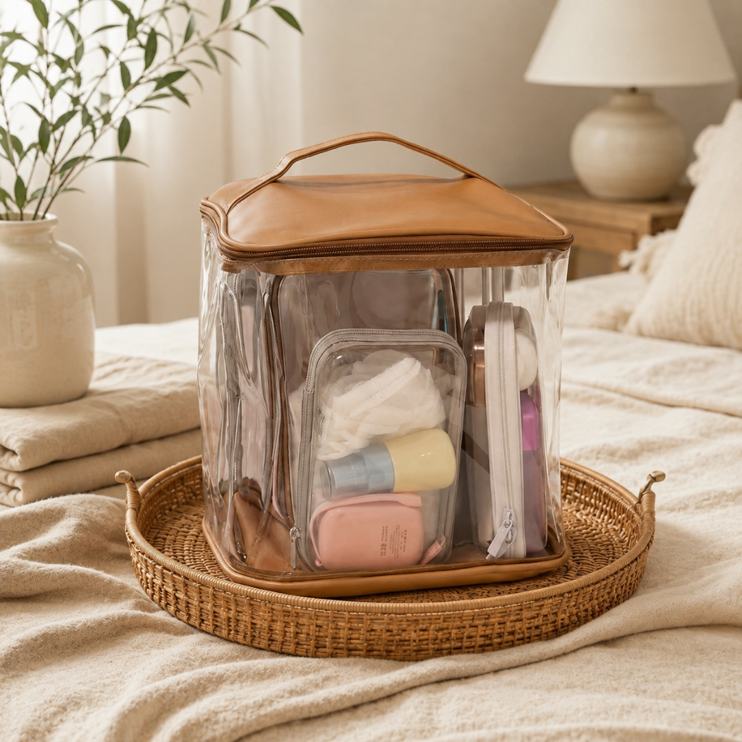 Premium Clear Cosmetic and Bathroom Travel Organiser Bag