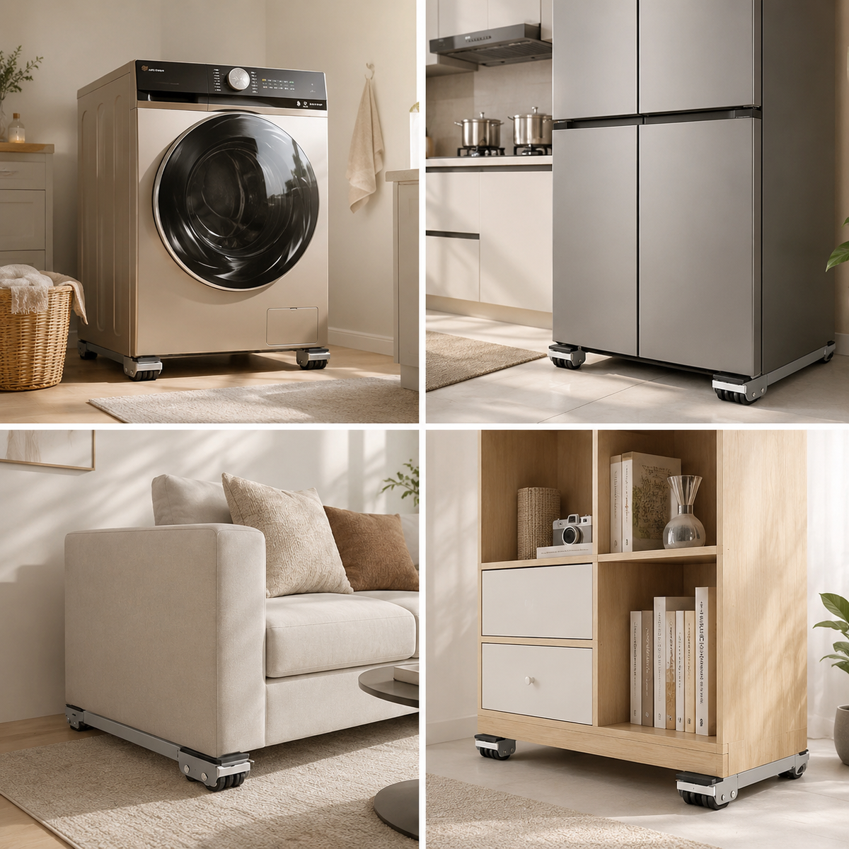 Heavy Duty Appliance Moving Stand with Anti Slip Lockable Roller Base