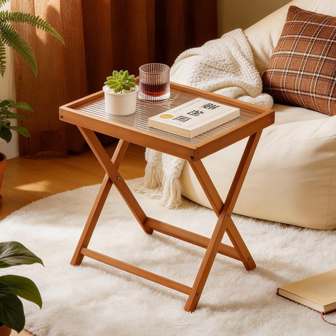Multipurpose Foldable Table with Detachable Acrylic Tray