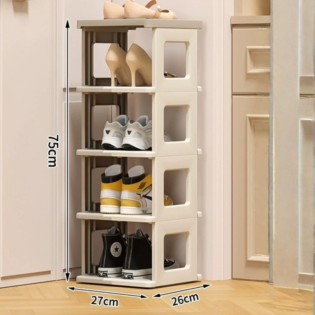 Foldable Vertical Removable & Adjustable Compartments Shoe Rack
