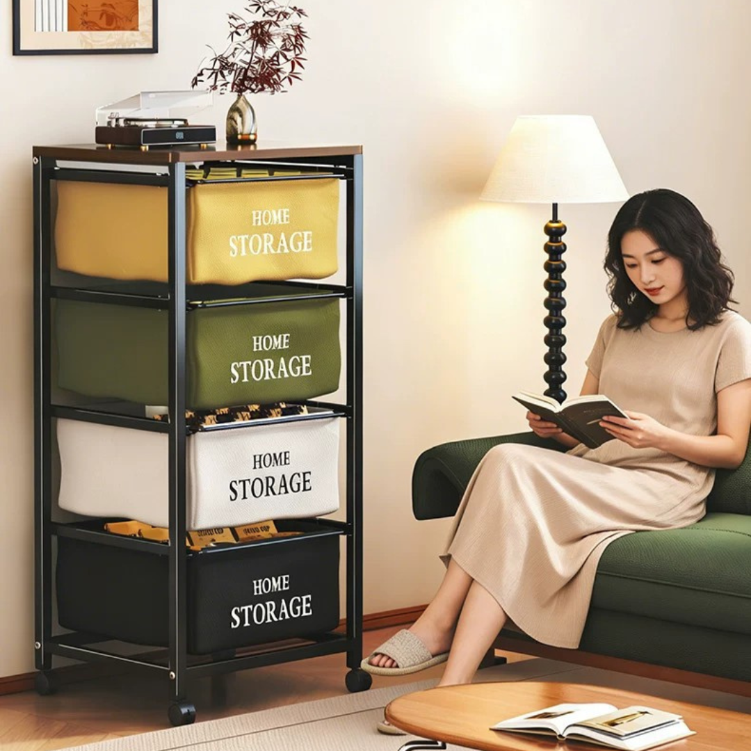 Multi-Purpose Rolling Storage Organizer Rack with Wheels